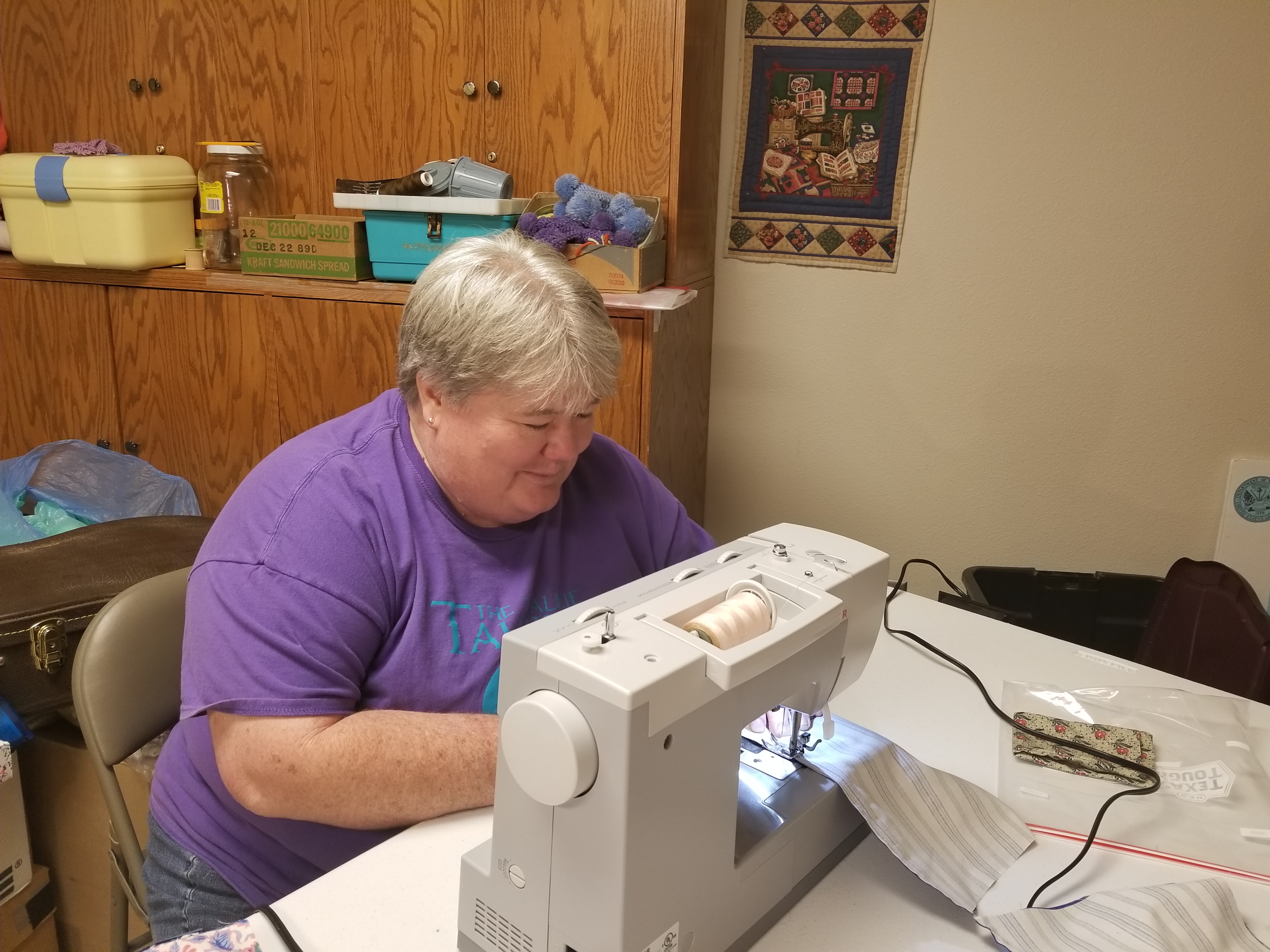 Dedicated quilt group volunteer finally learns how to quilt! Lutheran World Relief