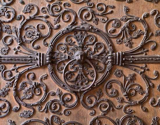 Elaborate ring on door of Church