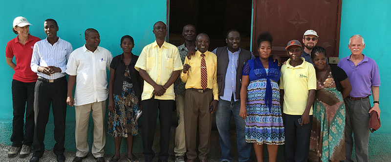 A group the inauguration of the new fermentation facility at CAFUP. Rick Peyser is on the far right