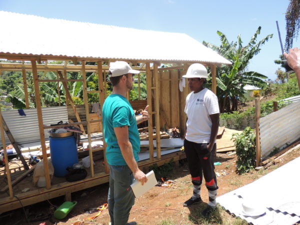 LWR staff visit site of rebuilding on the island of Dominica.