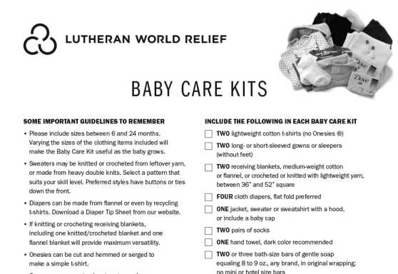 Baby Care Kit Assembly Instructions