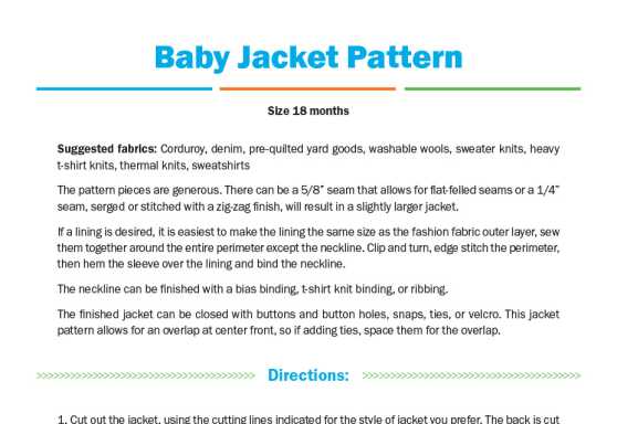 Baby Jacket Pattern