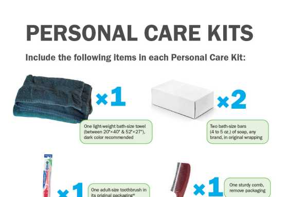 Personal Care Kit Assembly Signs
