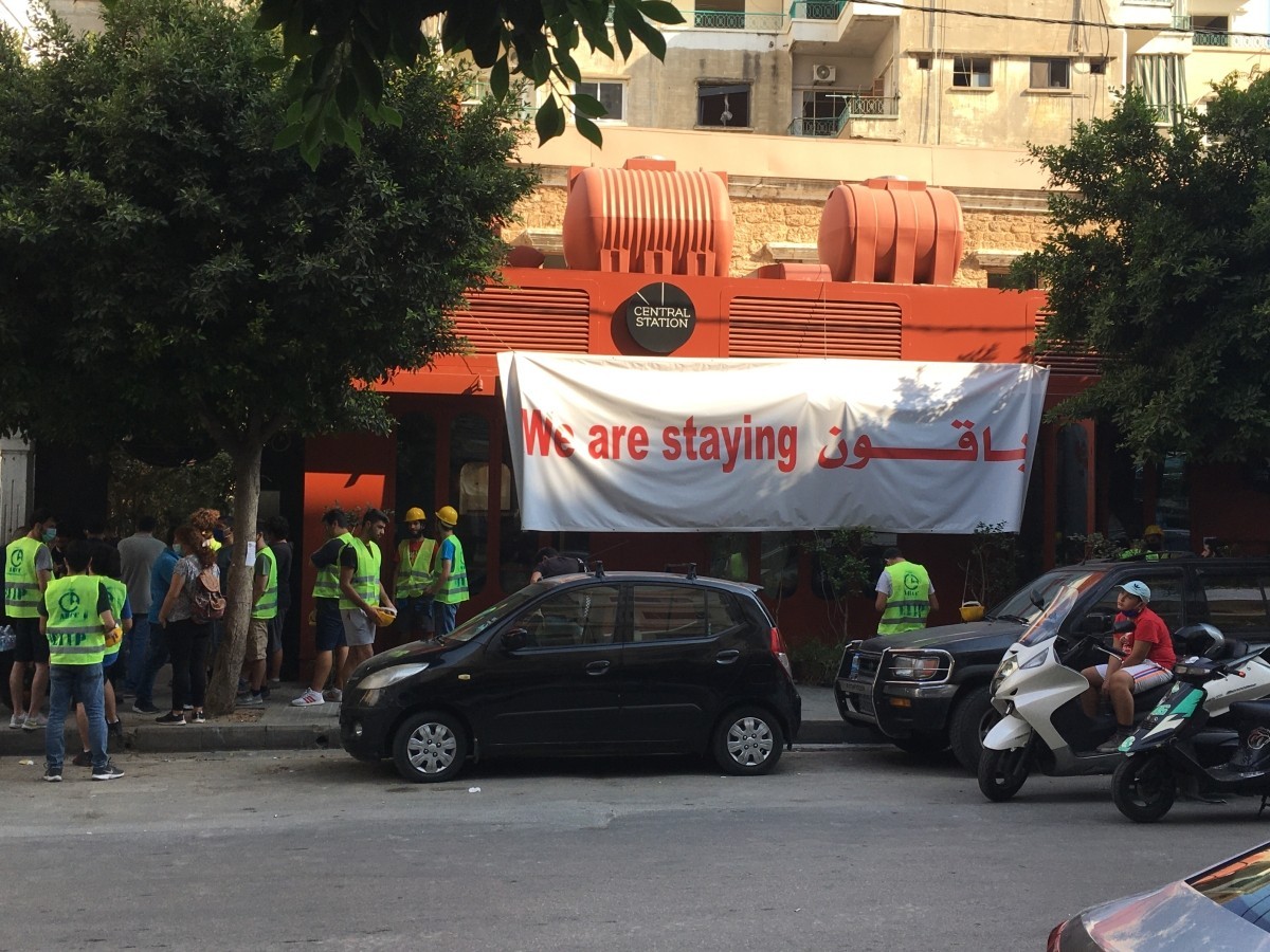 Banners proclaiming "We are staying" are starting to appear. 