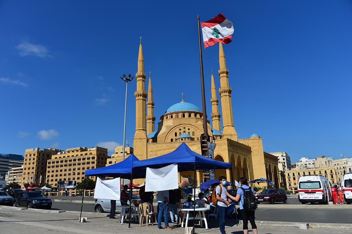 Makhzoumi Foundation’s aid station, just up the street from the blast epicenter.