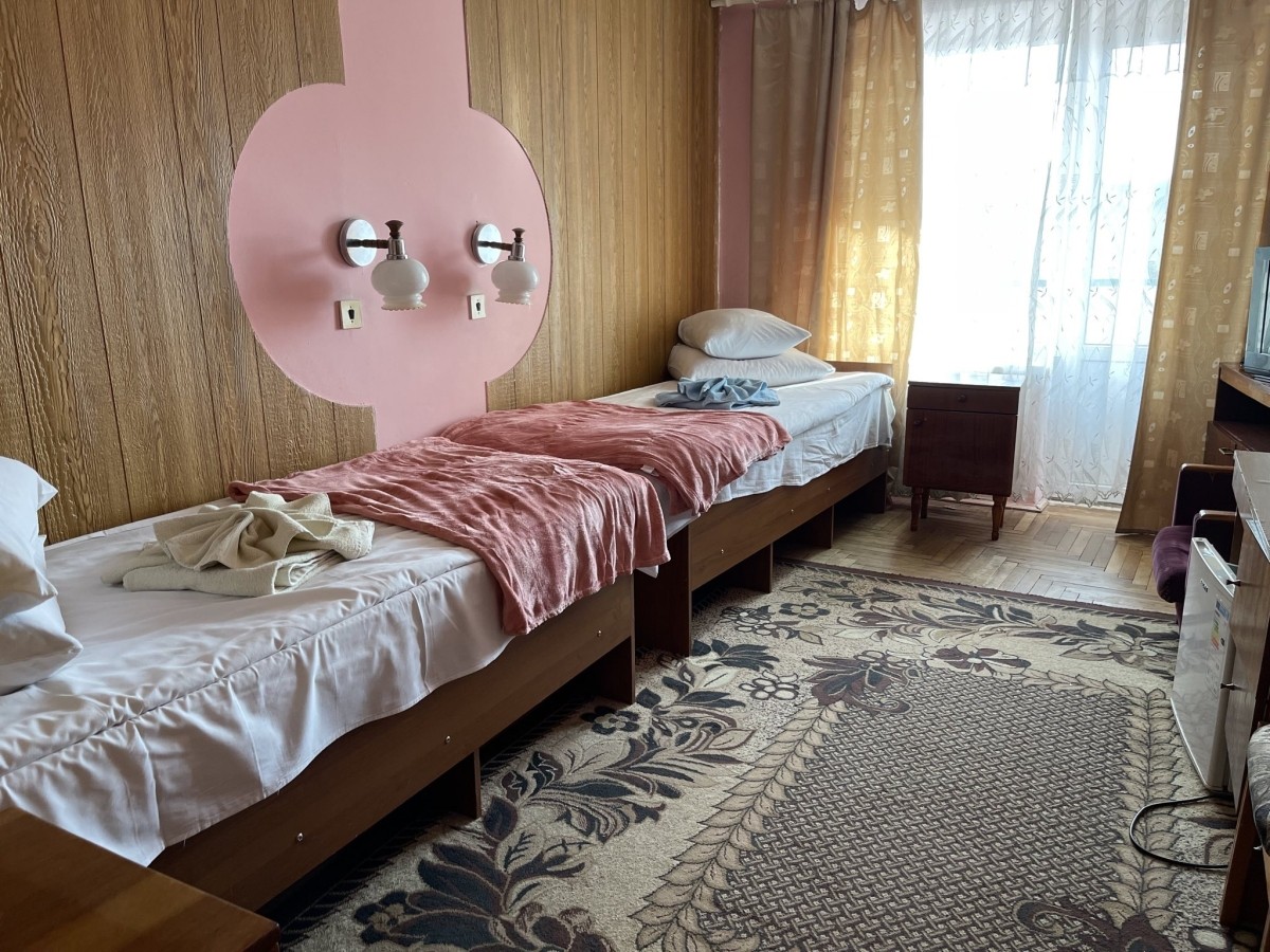 A bedroom where those fleeing violence in Ukraine can stay.