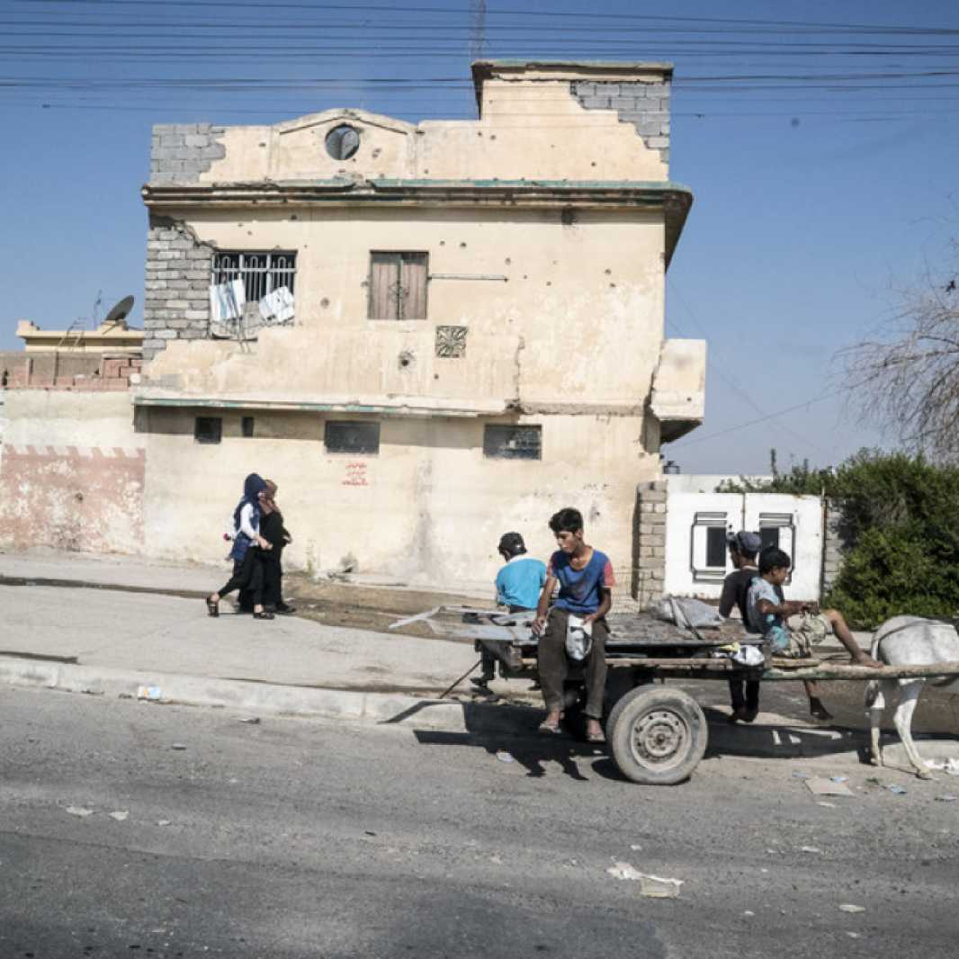 Ruins of West Mosul, Iraq, devastated by the bombing during the military campaign to end the three-year occupation of the city by the Islamic State.
