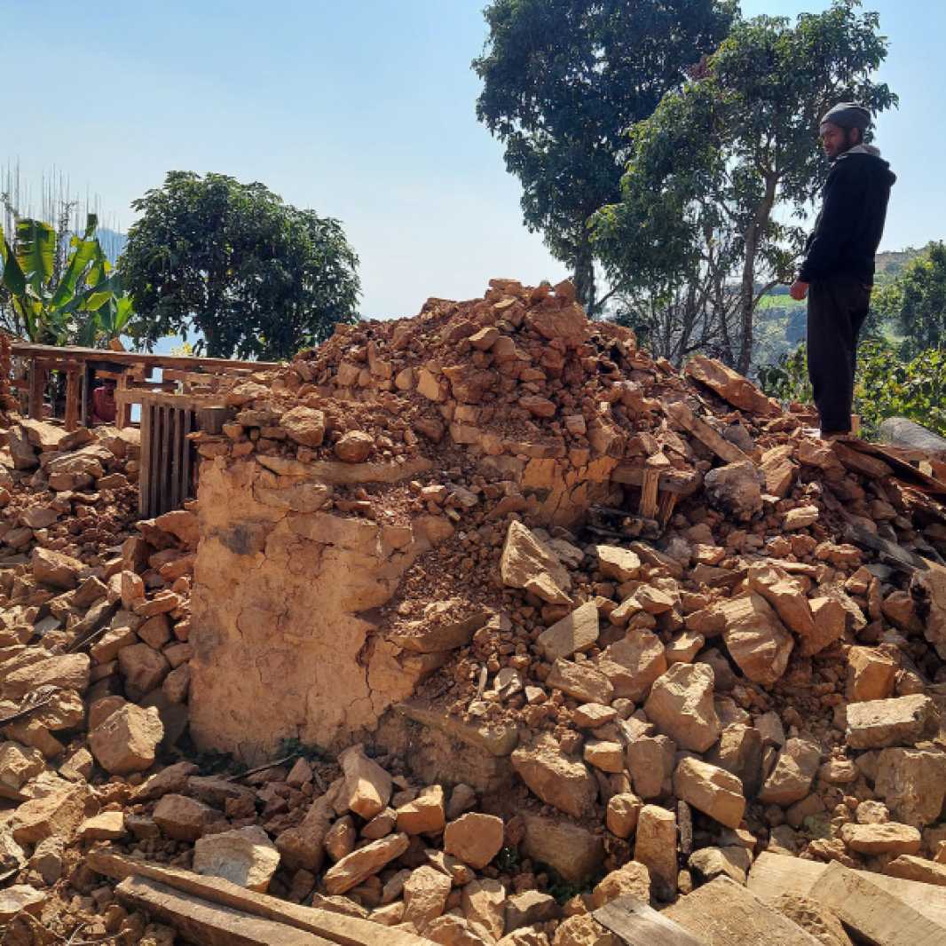 Sabrita’s home that collapsed in the earthquake
