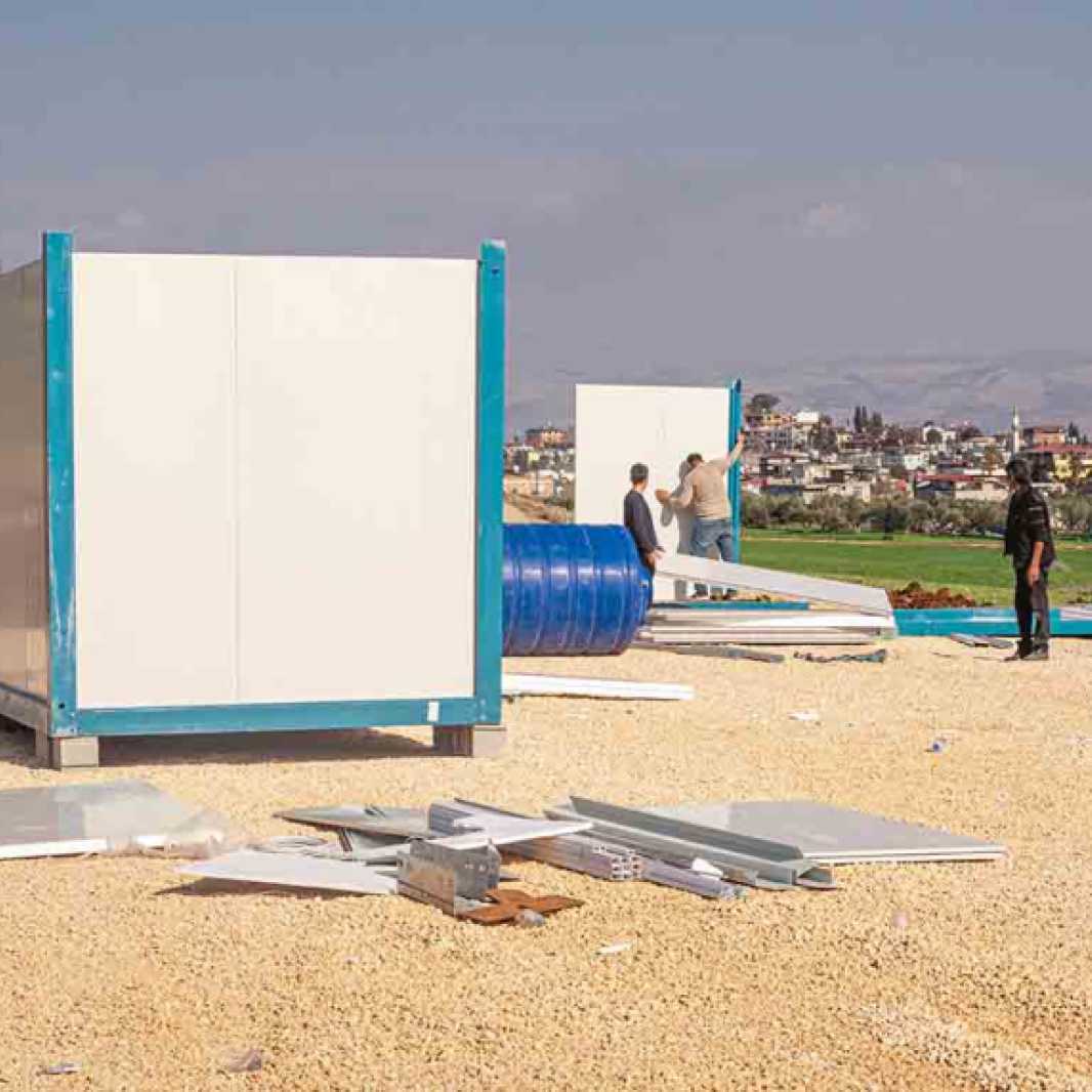It is being constructed on a hillside above the city of Kirikhan, one of the hardest hit communities.