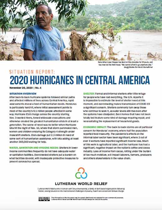 2020 Hurricanes in Central America Situation Report No. 4