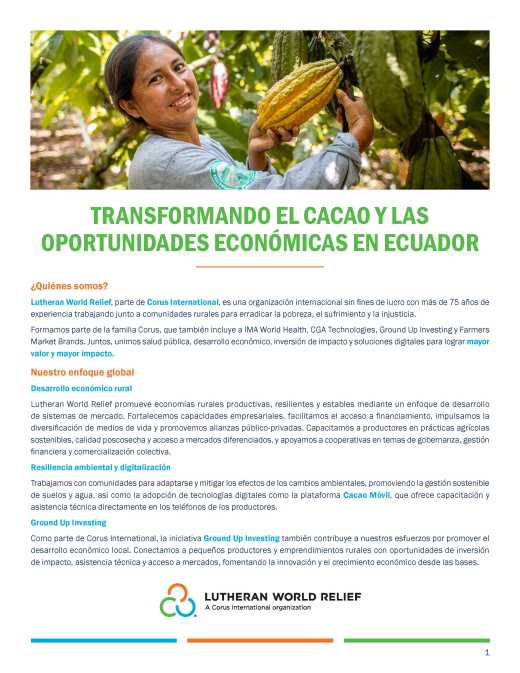 Transformando el cacao y las oportunidades económicas en Ecuador