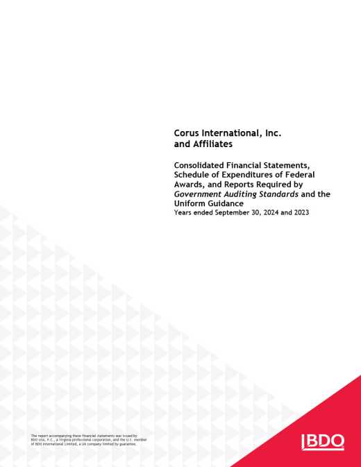 Corus International FY2024 Uniform Guidance Report
