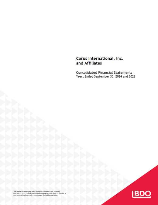 Corus International, Inc. and Affiliates Consolidated Financial Statements FY24