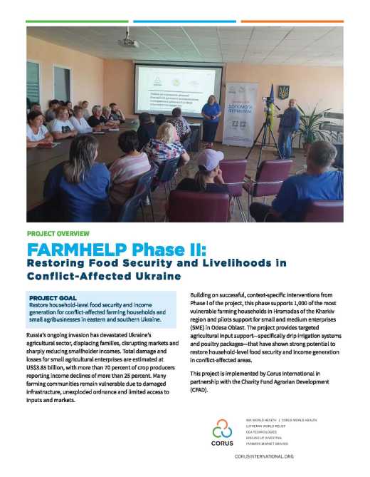 FARMHELP Phase II: Restoring Food Security and Livelihoods in Conflict-Affected Ukraine