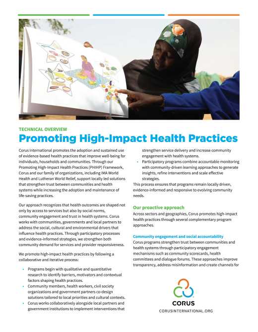 Promoting High-Impact Health Practices 