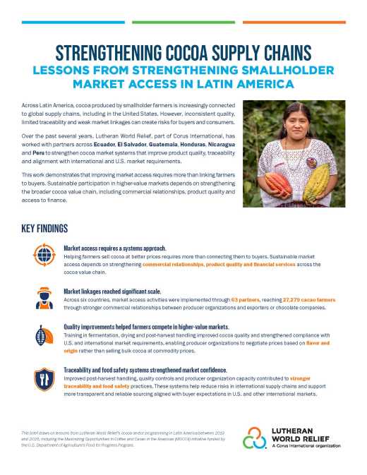 Strengthening Cocoa Supply Chains: Lessons from Strengthening Smallholder Market Access in Latin America