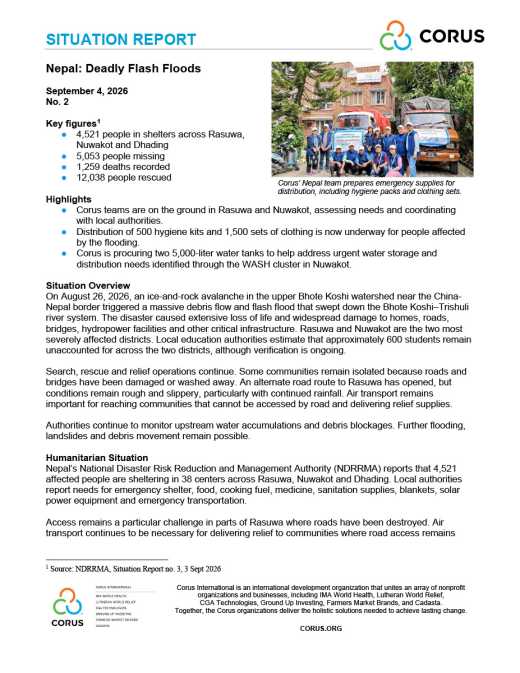 Nepal Flash Floods Situation Report No. 2