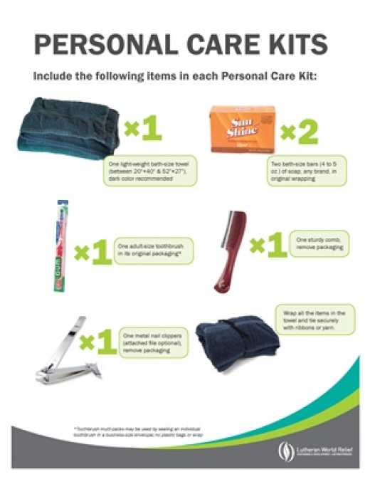 Personal Care Kit Assembly Signs | Lutheran World Relief