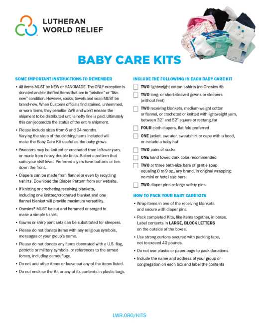 Baby Care Kit Assembly Instructions