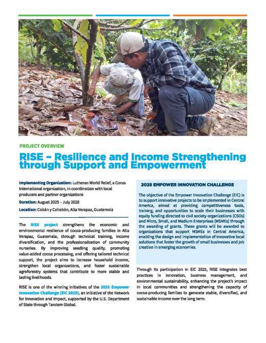 RISE – Resilience and Income Strengthening through Support and ...