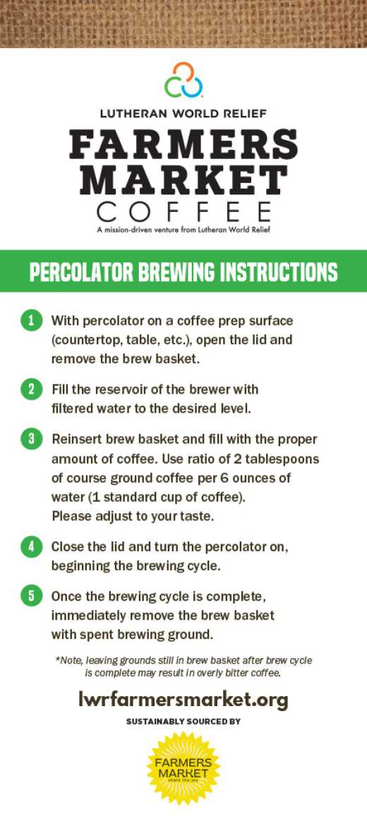 LWR Farmers Market: How to Brew Percolator