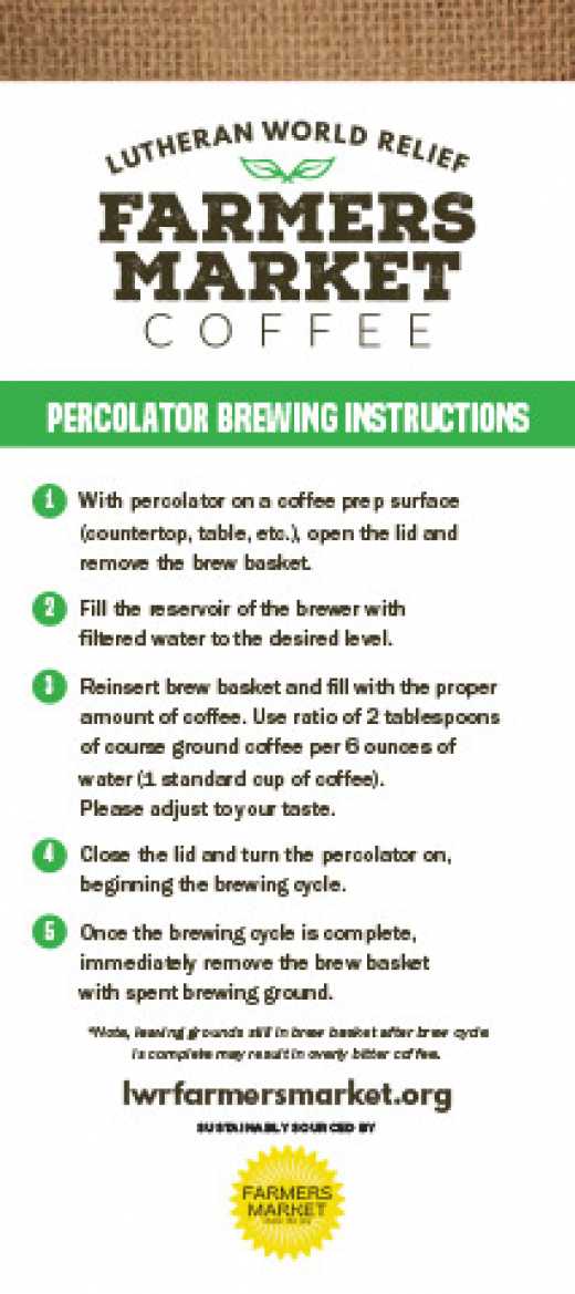 LWR Farmers Market: How to Brew Percolator