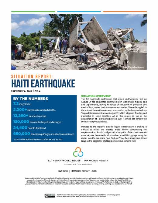 Situation Report: Haiti Earthquake No. 2