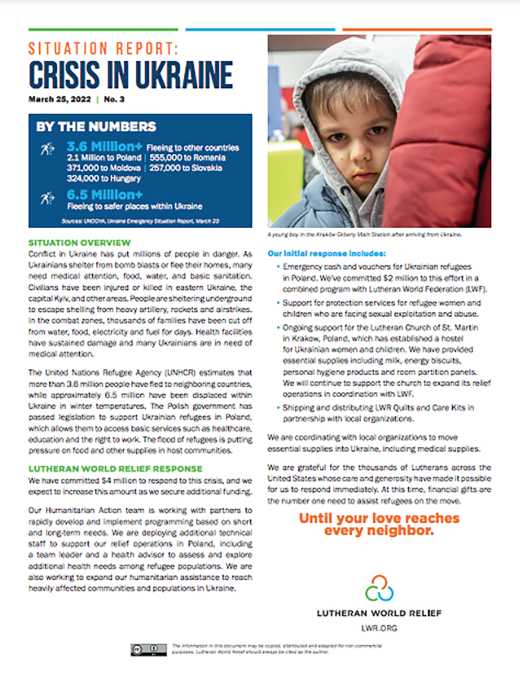 LWR Situation Report: Crisis in Ukraine No. 3