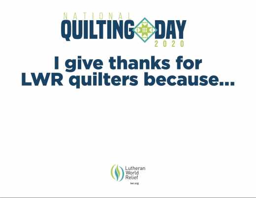 National Quilting Day 2020 Sign 1