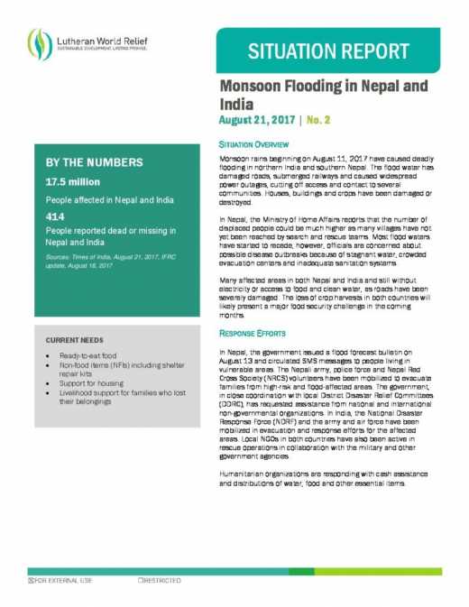 Monsoon Flooding in Nepal & India 2