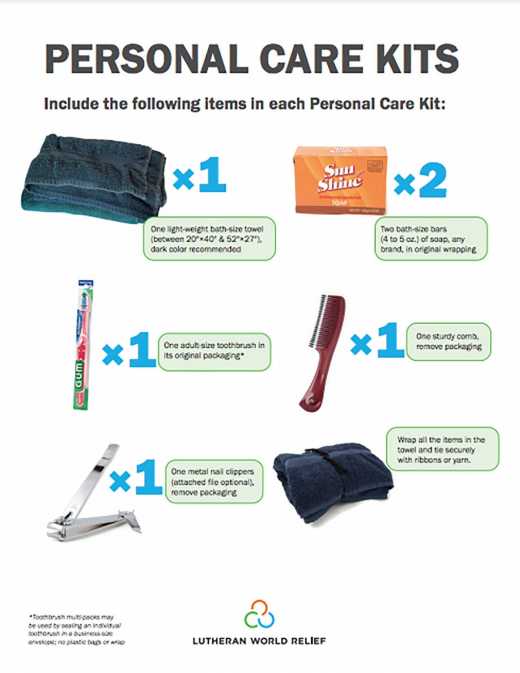 Personal Care Kit Assembly Signs