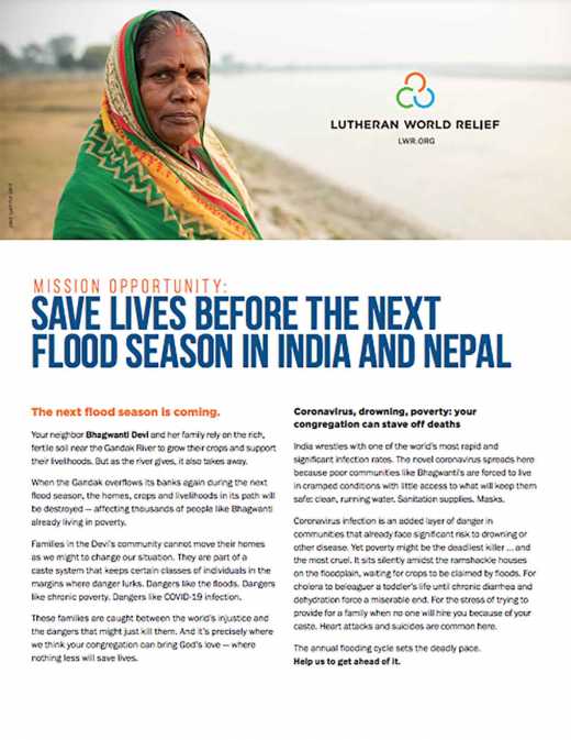 Mission Opportunity: Save lives before the next flood season in India and Nepal