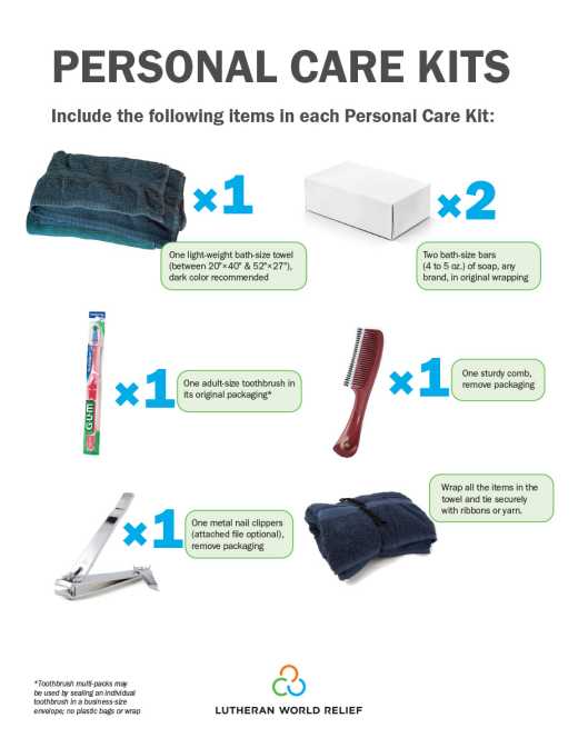 Personal Care Kit Assembly Signs