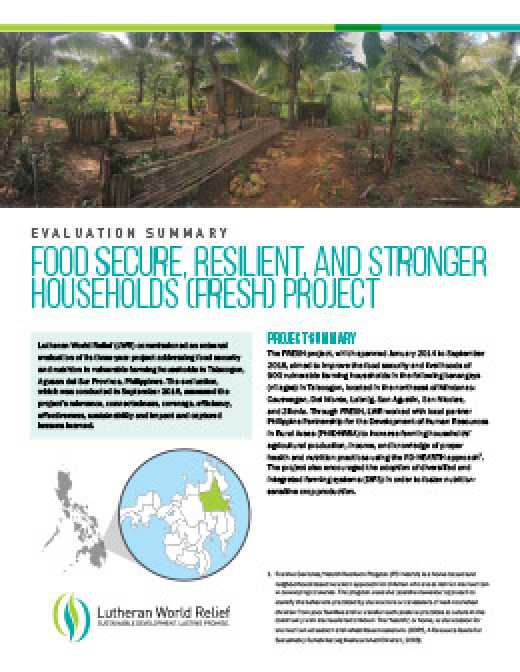 Food Secure, Resilient, and Stronger Households (FRESH) Project in the Philippines