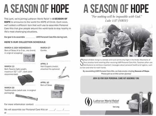 Season of Hope Bulletin Insert 2019 - Wednesday