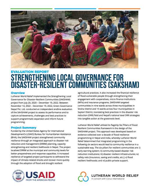 Strengthening Local Governance for Disaster-Resilient Communities (SAKSHAM) Evaluation Report