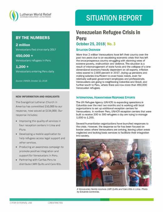 Venezuelan Refugee Crisis in Peru