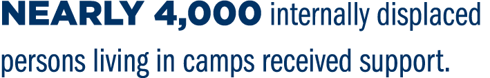Nearly 4,000 internally displaced persons living in camps received support.