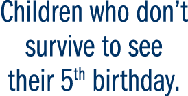 Children who don’t survive to see their 5th birthday.