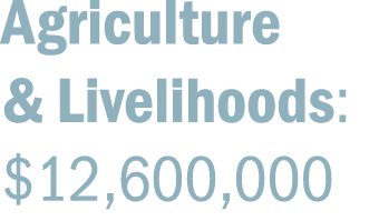 Agriculture & Livelihoods: $12,600,000